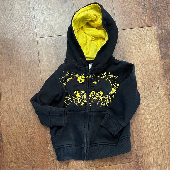 Batman hoodie full zip boy black yellow 2T toddler - Picture 1 of 6